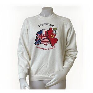 Vintage Berlin Checkpoint Charlie Sweatshirt Mens Small Shirt 1980s Germany